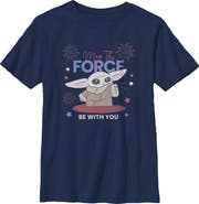 Star Wars: The Mandalorian Boy's Star Wars The Mandalorian The Fireworks Be With You Graphic T-Shirt