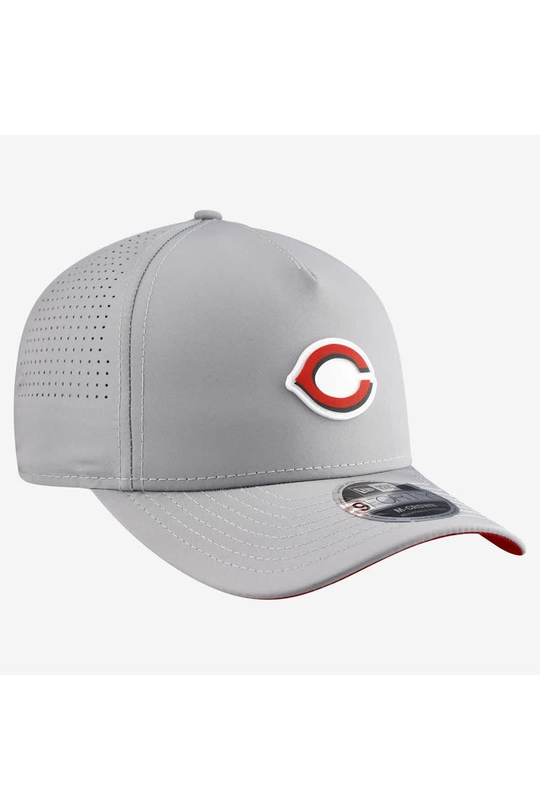 Men's New Era  Gray Cincinnati Reds Micro Logo 9FORTY M-Crown A-Frame Adjustable Hat, Alternate, color, Gray