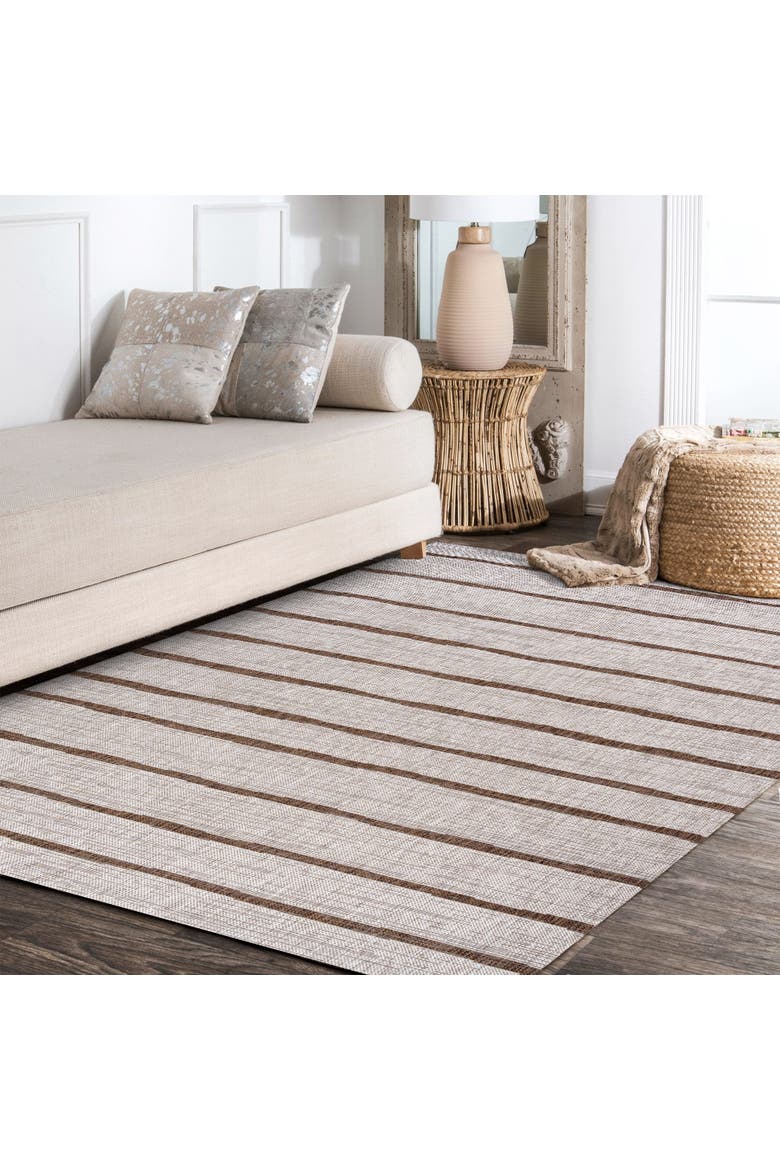 Colonia Berber Stripe Indoor/Outdoor Area Rug, Alternate, color, Beige/Brown