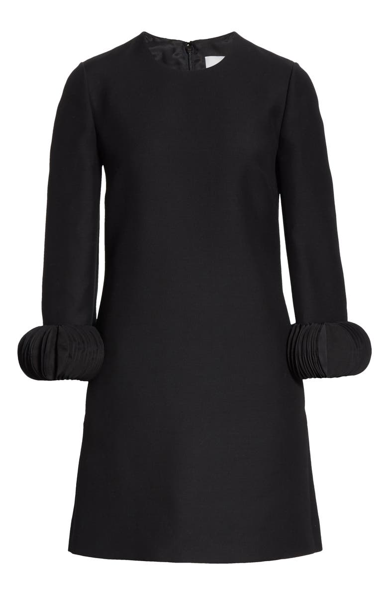 Valentino Disc Cuff Wool & Silk Shift Minidress, Alternate, color,