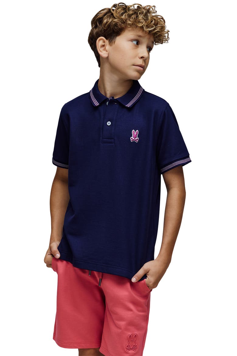 Kids' Hart Pima Cotton Piqué Polo, Alternate, color, EVENING BLUE