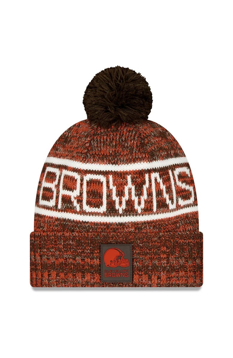 New Era Men's New Era Orange Cleveland Browns 2025 Sideline Cold Weather Cuffed Knit Hat with Pom, Main, color, Orange