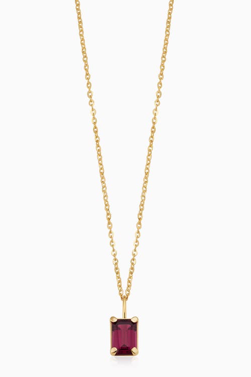 Oradina 14k Gold Date Me Birthstone Pendant Necklace In Rhodolite - July