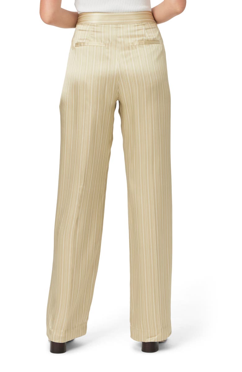 PAIGE Garrett Stripe Silk Pants, Alternate, color, Pale Olive/ Marble