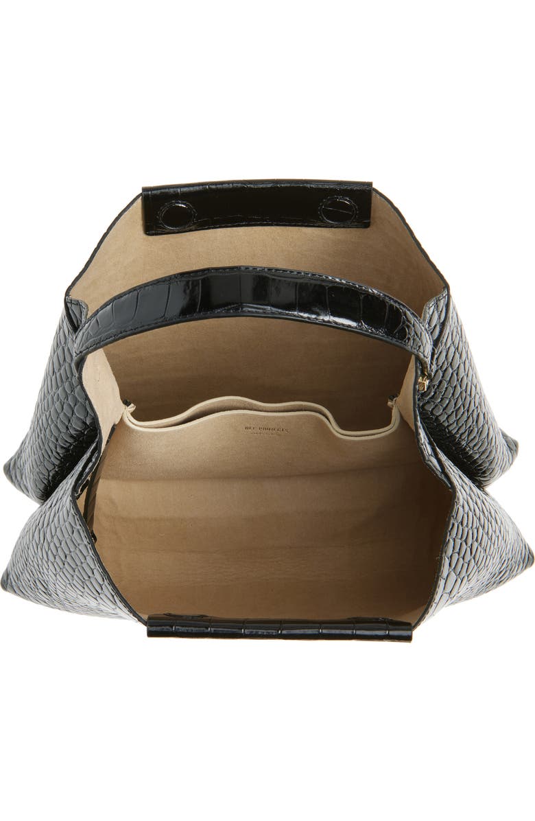 Ree Projects Medium Elieze Croc Embossed Patent Leather Top Handle Bag, Alternate, color,