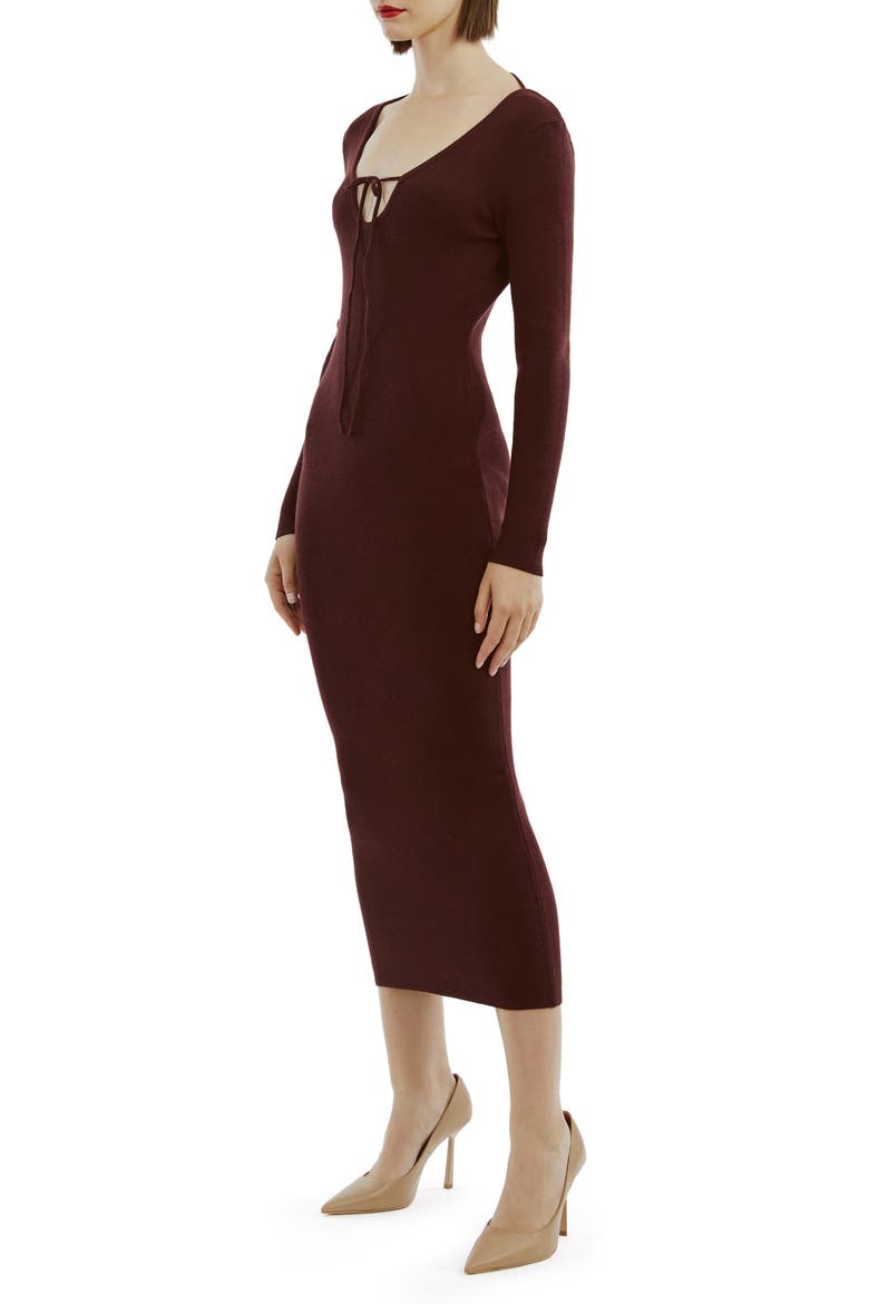 Verona Long Sleeve Rib Sweater Dress, Alternate, color, BURGUNDY