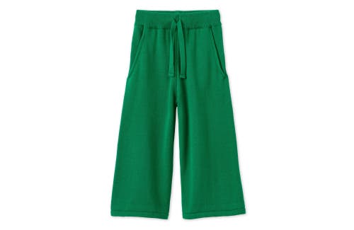 Vild House Of Little Organic Knit Wide Leg Trousers In Beech Tree Green
