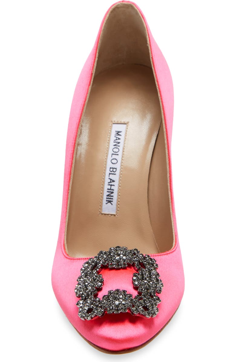 Manolo Blahnik Hangisi Crystal Buckle Pump, Alternate, color,