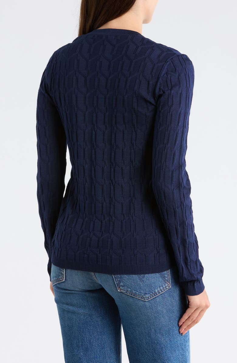 M Missoni Cable Knit Cardigan, Alternate, color, Navy Tones
