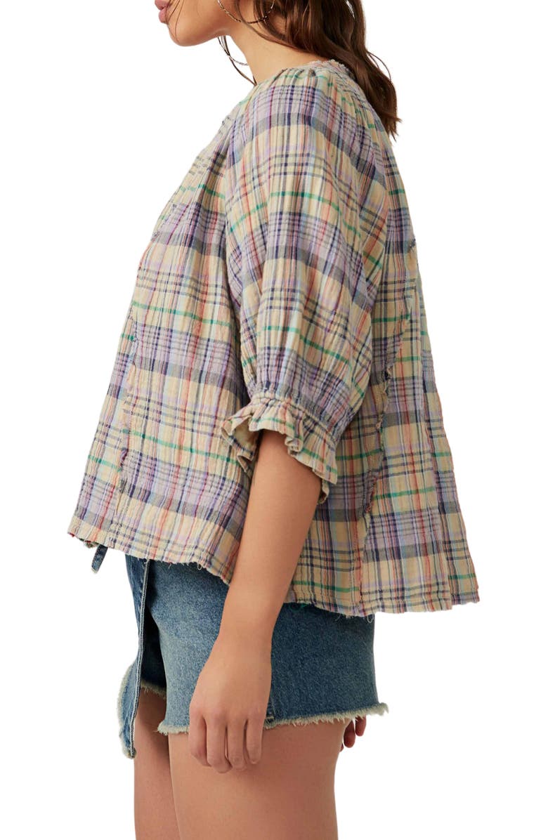 Free People Lucy Plaid Swing Shirt, Alternate, color, 