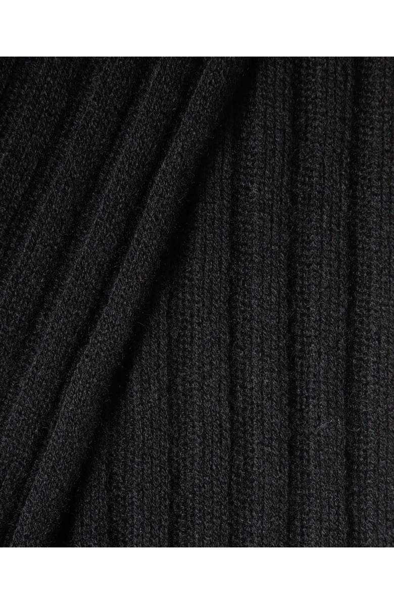 Monticelli Cashmere Pure Cashmere Plush-Ribbed Scarf, Alternate, color, Black