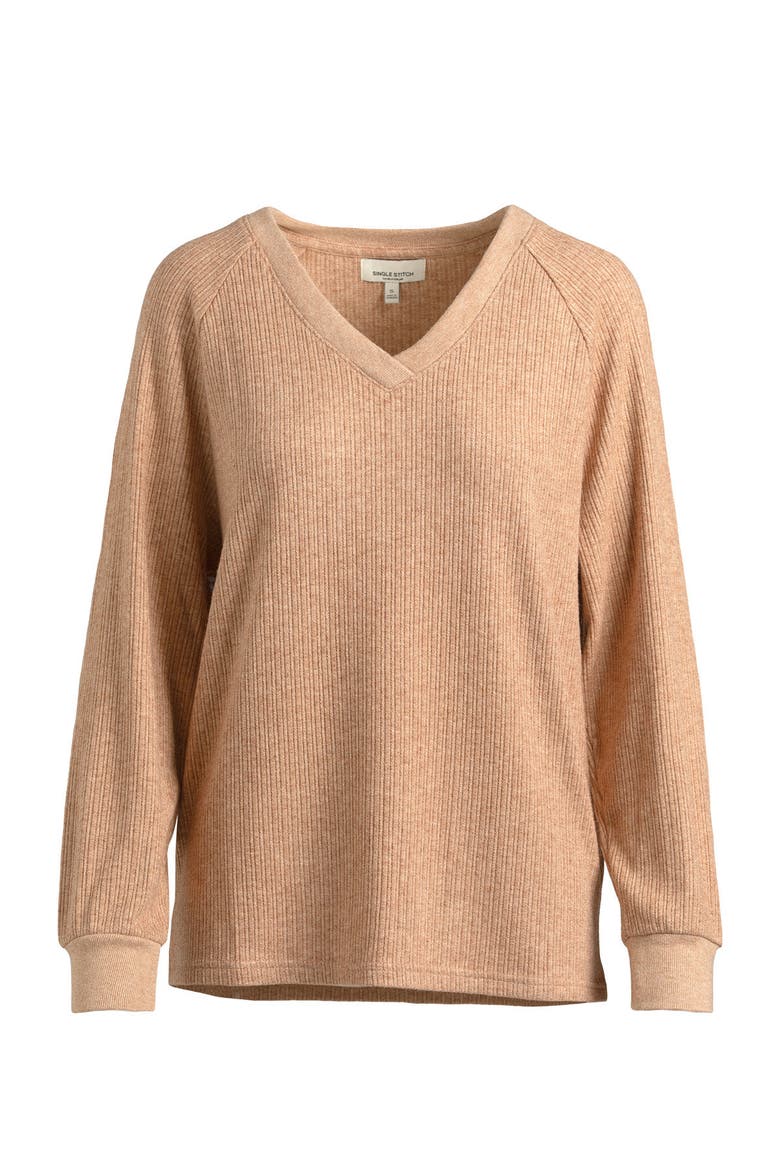 Classic Ribbed V-Neck Sweater, Alternate, color, Macaroon