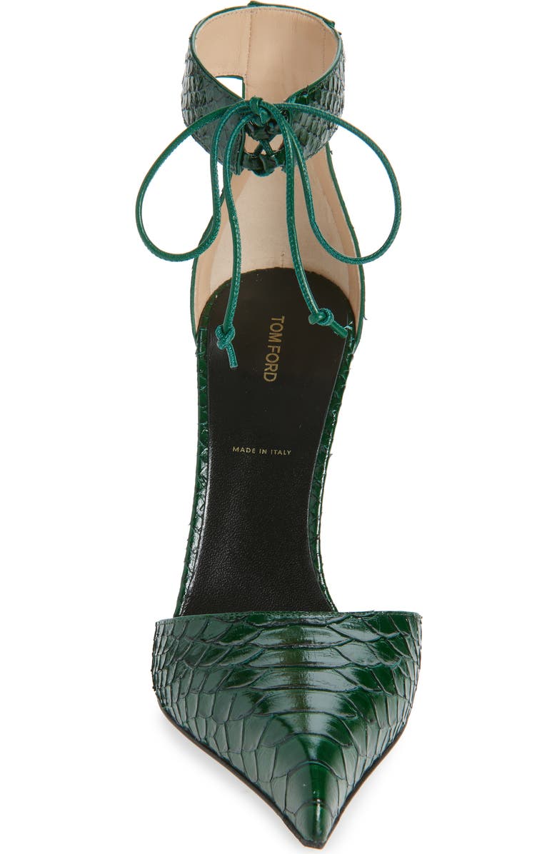TOM FORD Ankle Tie Pump, Alternate, color, Emerald Green