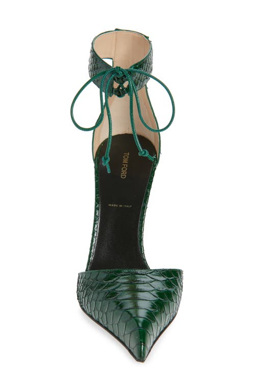 Tom Ford Ankle Tie Pump In Green