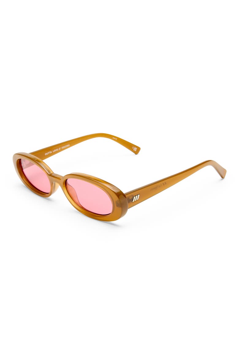 Outta Love 51mm Oval Sunglasses, Alternate, color, TOFFEE / CRIMSON TINT