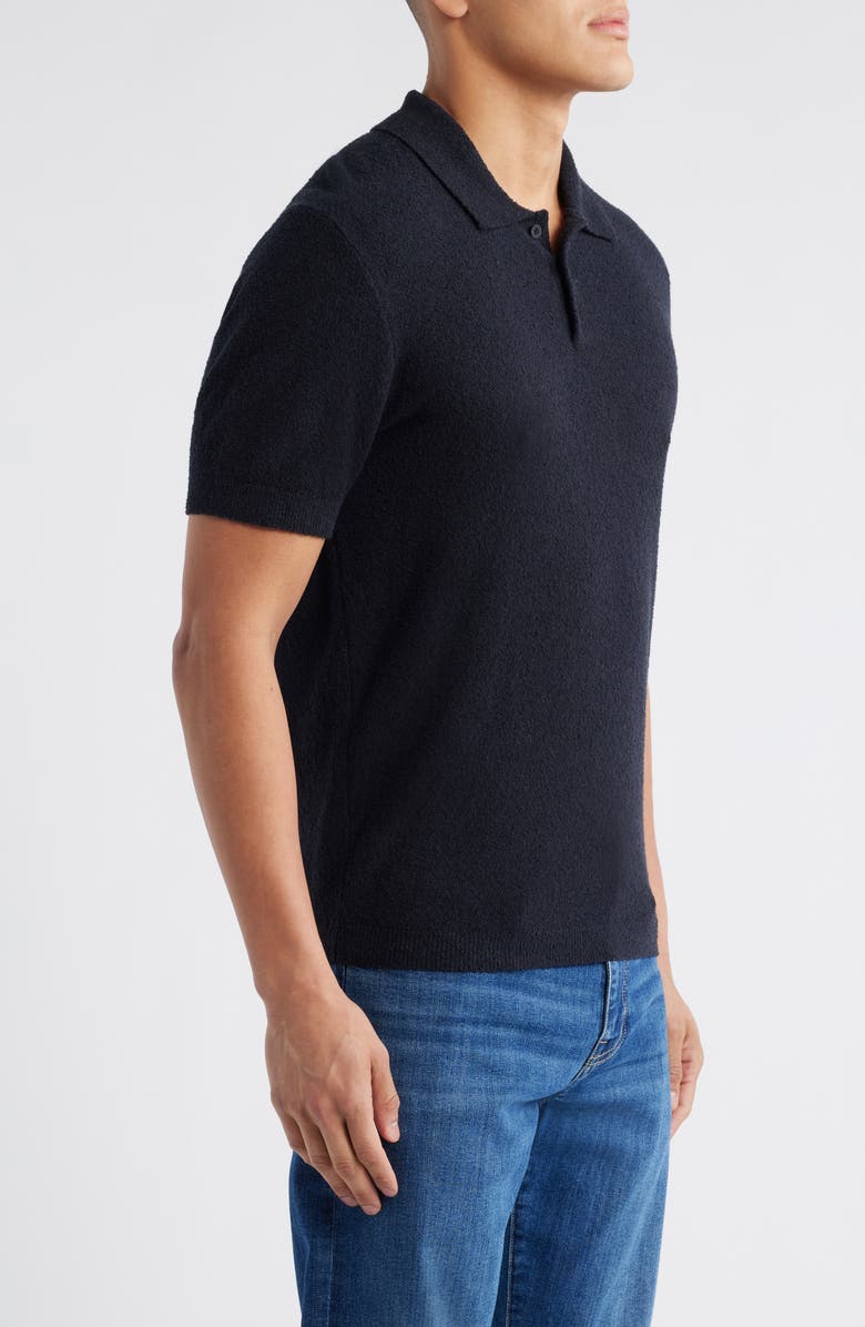 Nordstrom Short Sleeve Bouclé Polo Sweater, Alternate, color, Black Rock