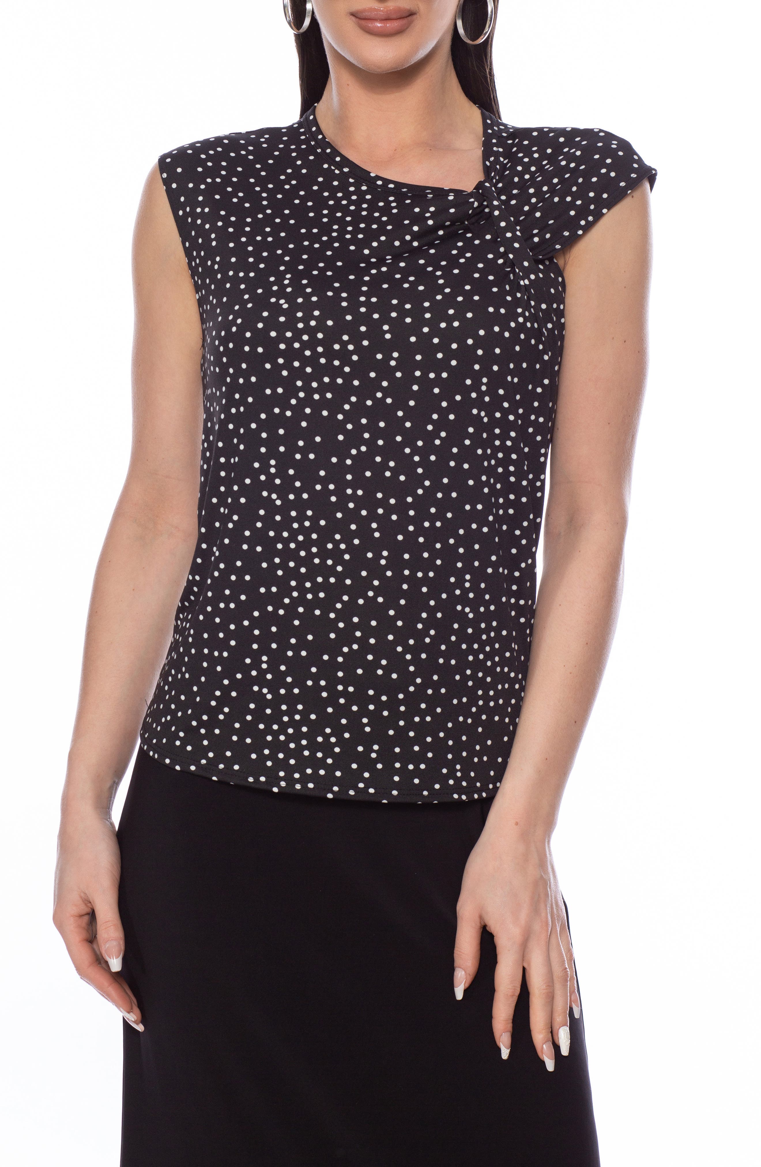 Isaac Mizrahi New York Knot Neck Sleeveless Top