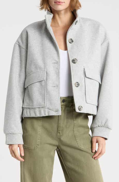 Funnel Neck Felt Jacket