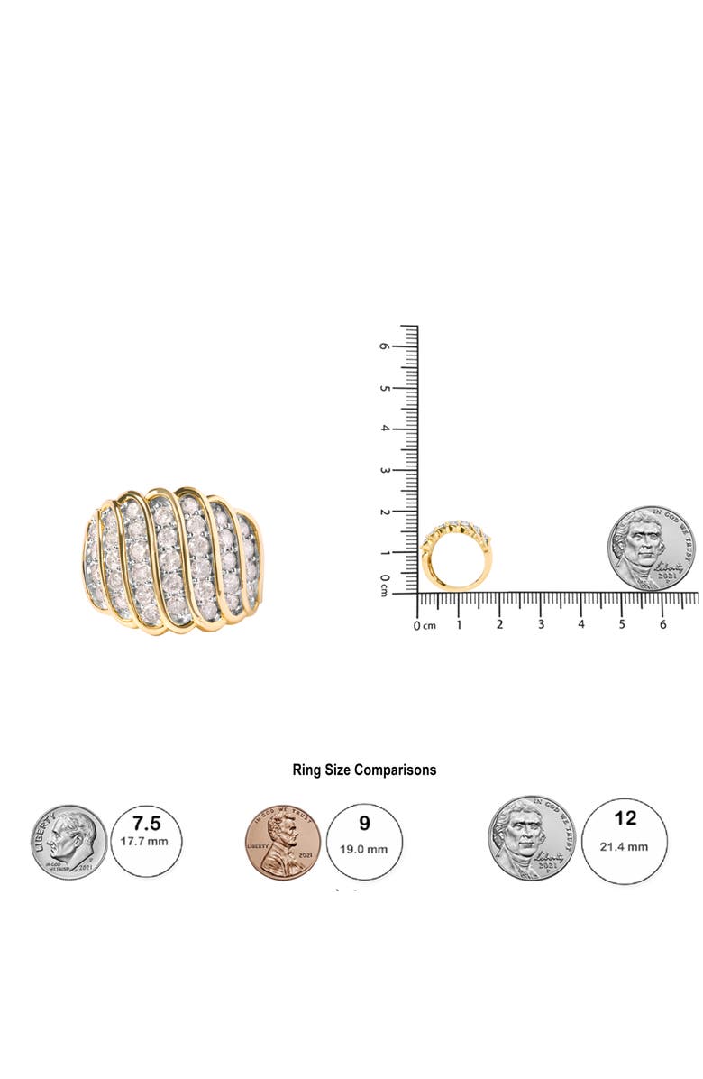 Haus of Brilliance 14K Yellow Gold Plated Silver 2.00 Cttw Diamond Multi Row Band Ring, Alternate, color, Yellow