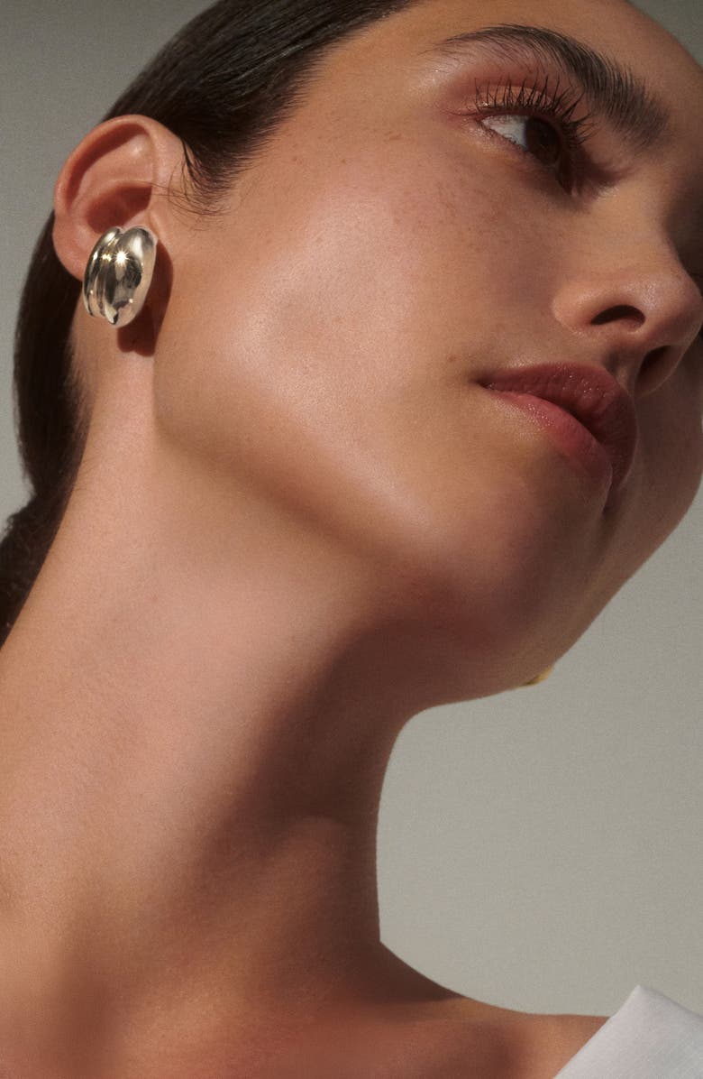 Lady Grey Double Bubble Ear Cuffs, Alternate, color, Silver