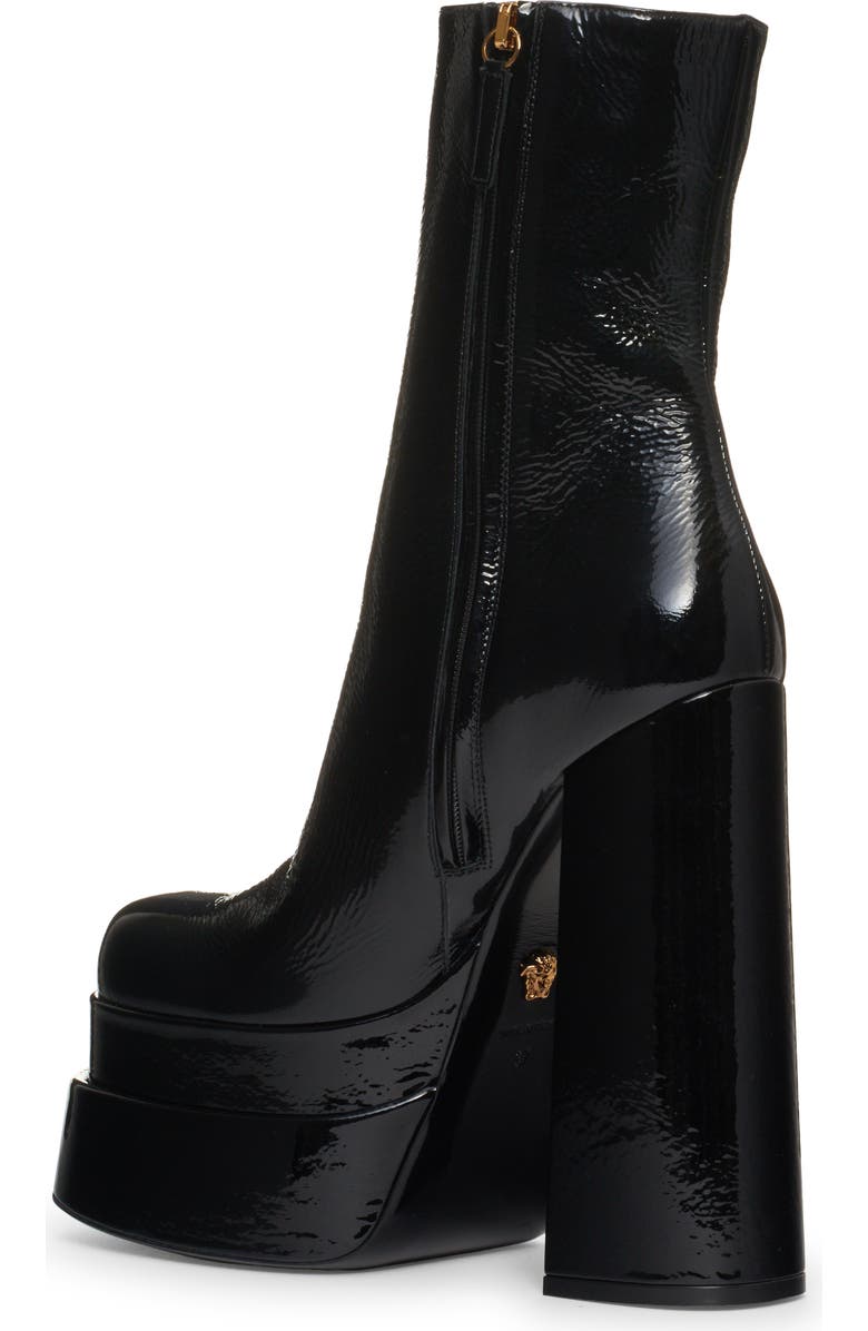 Versace Patent Leather Platform Bootie, Alternate, color,