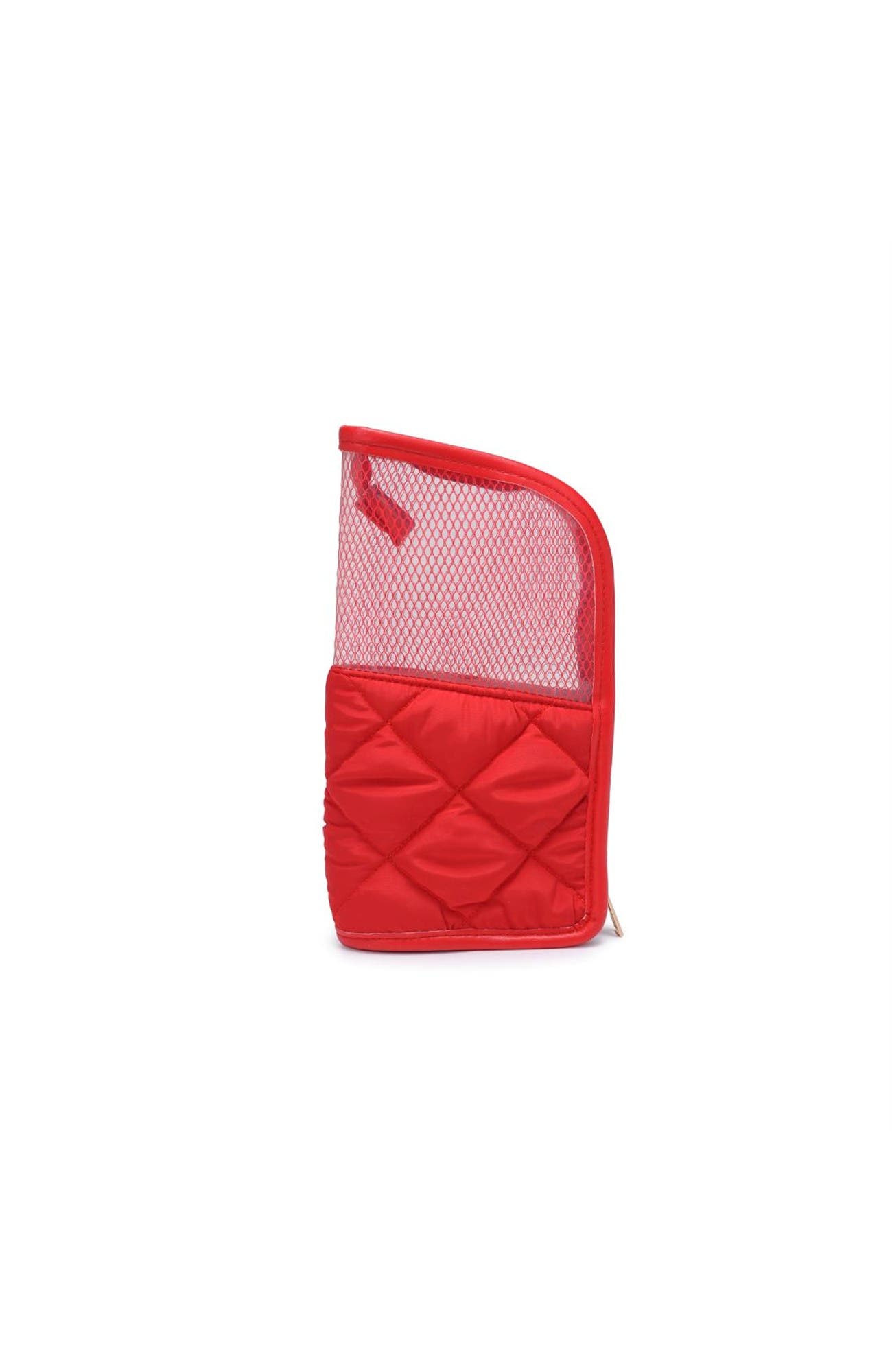 Makeup Mvp - Quilted Nylon Brush Holder, Alternate, color, Red