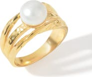 YS GEMS Cultured Pearl Split Band Ring