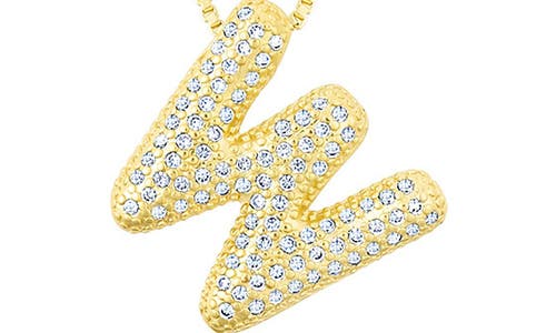 Adornia Pavé Bubble Initial Pendant Necklace In Gold-w