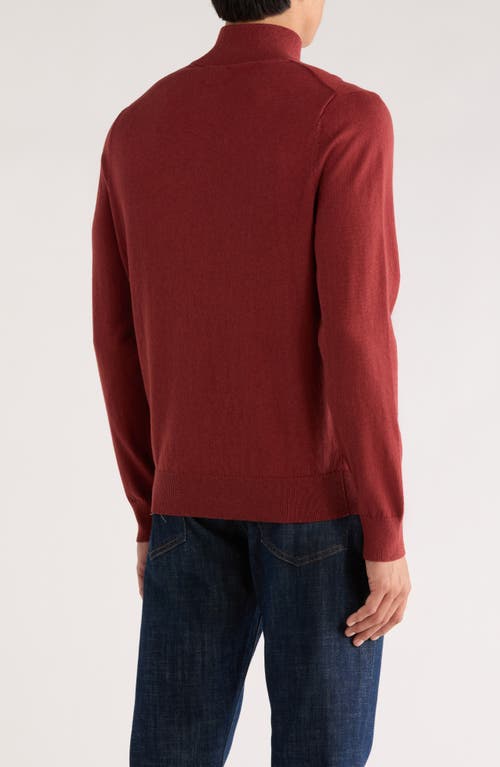 14th & Union 14th And Union Cotton Cashmere Quarter Zip Trim Fit Sweater In Burgundy