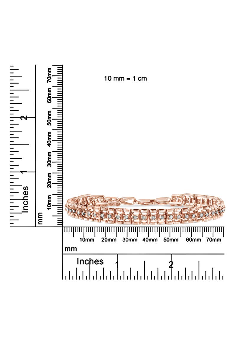Silver 2.0 Cttw Diamond Double-Link Tennis Bracelet, Alternate, color, Rose Gold over Silver
