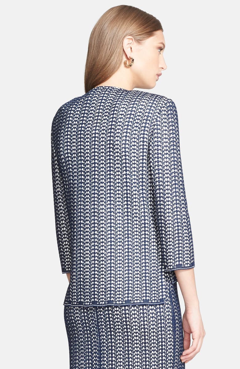 St. John Collection Pointelle Knit Jacket, Alternate, color, 