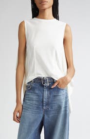SPORTMAX Cera Draped Mixed Media Sleeveless Top