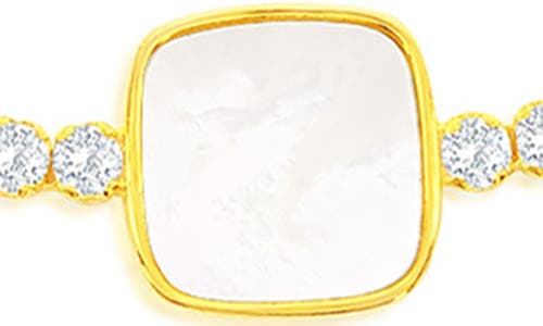 Simona Mother-of-pearl & Cubic Zirconia Slider Bracelet In Gold