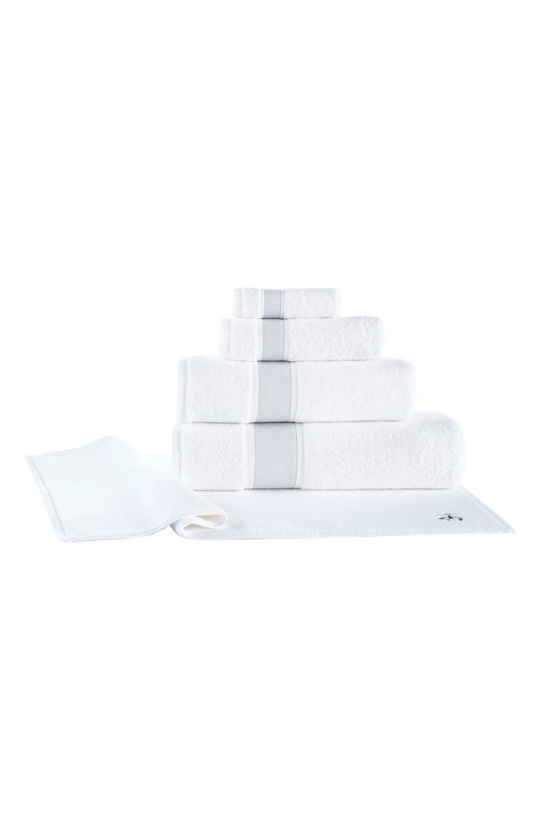 Brooks Brothers Ottoman Rolls 6-Piece Towel Set, Alternate, color, Silver/ White