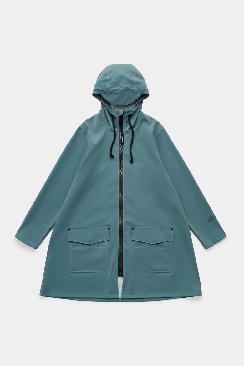 Mosebacke Patch Raincoat, Alternate, color, Moon Rock