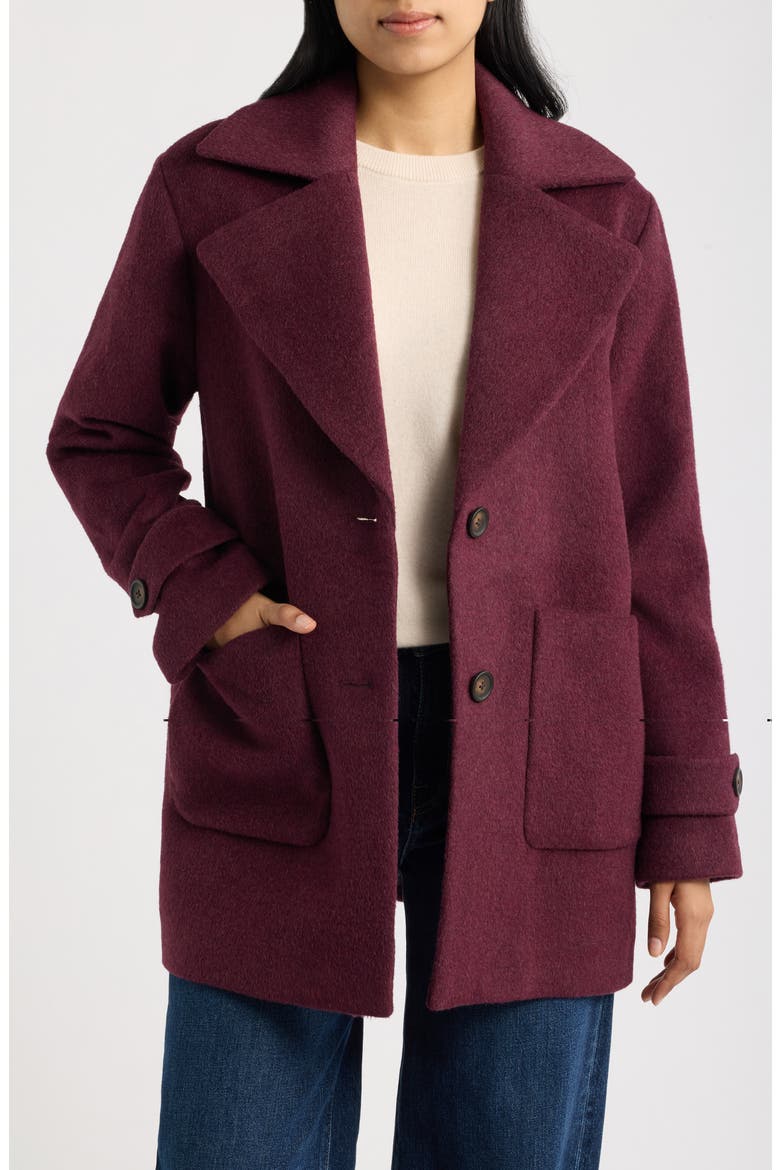 Wool Blend Coat, Main, color, CHERRY LACQUER