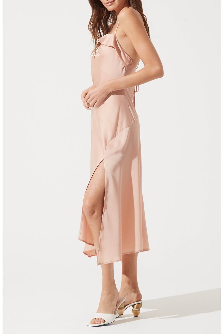 Cowl Slip Midi Dress, Alternate, color, BLUSH