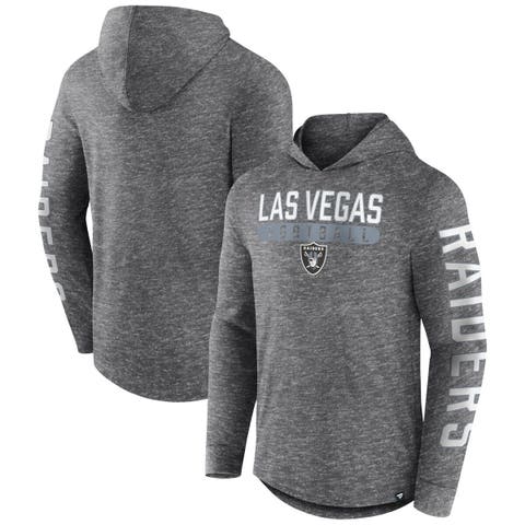Men's Fanatics Branded Heather Charcoal Las Vegas Raiders Pill Stack Long Sleeve Hoodie T-Shirt