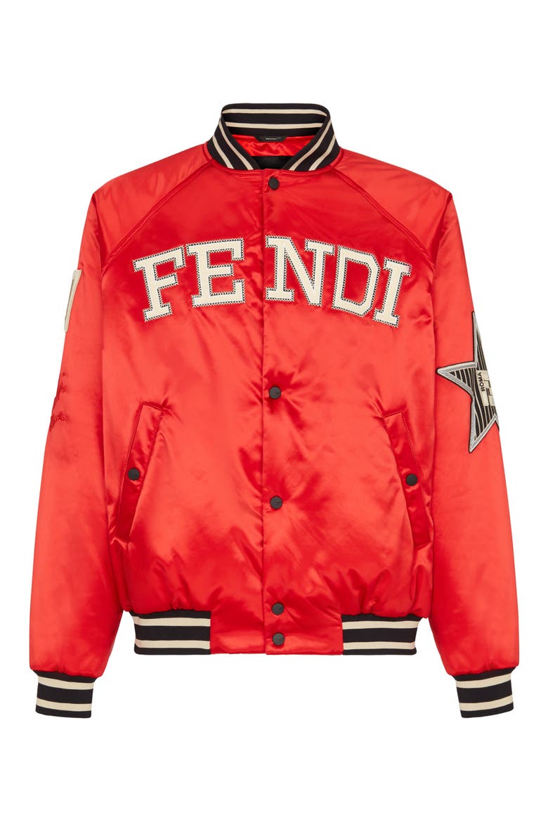 Logo Satin Bomber Jacket, Main, color, CANCER