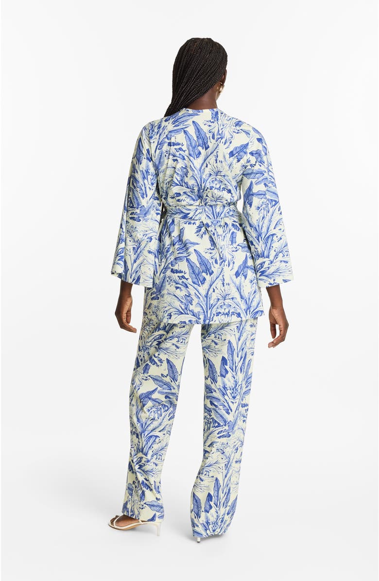 DIARRABLU Leer Pants Toile Blu in Printed Cotton Poplin, Alternate, color, Toile Blu