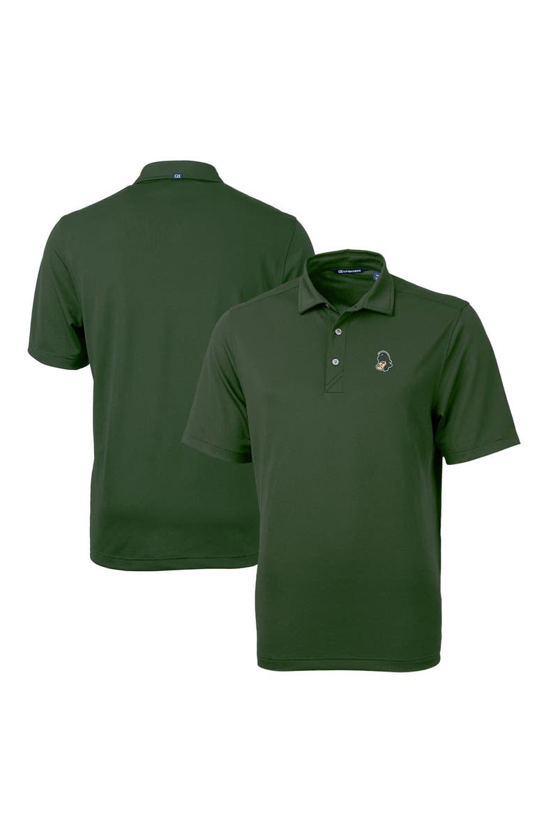 Cutter & Buck Men's Cutter & Buck Green Michigan State Spartans Team Big & Tall Virtue Eco Pique Recycled Polo, Alternate, color,