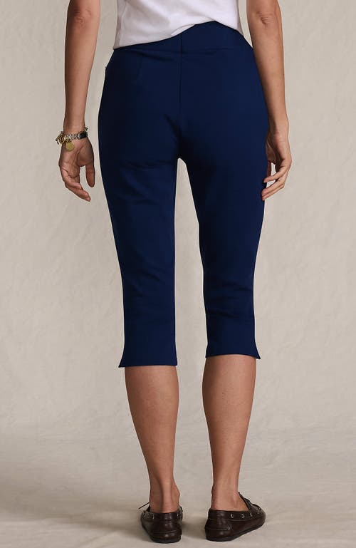 Lands' End Starfish High Rise Pintuck Capri Pants In Blue