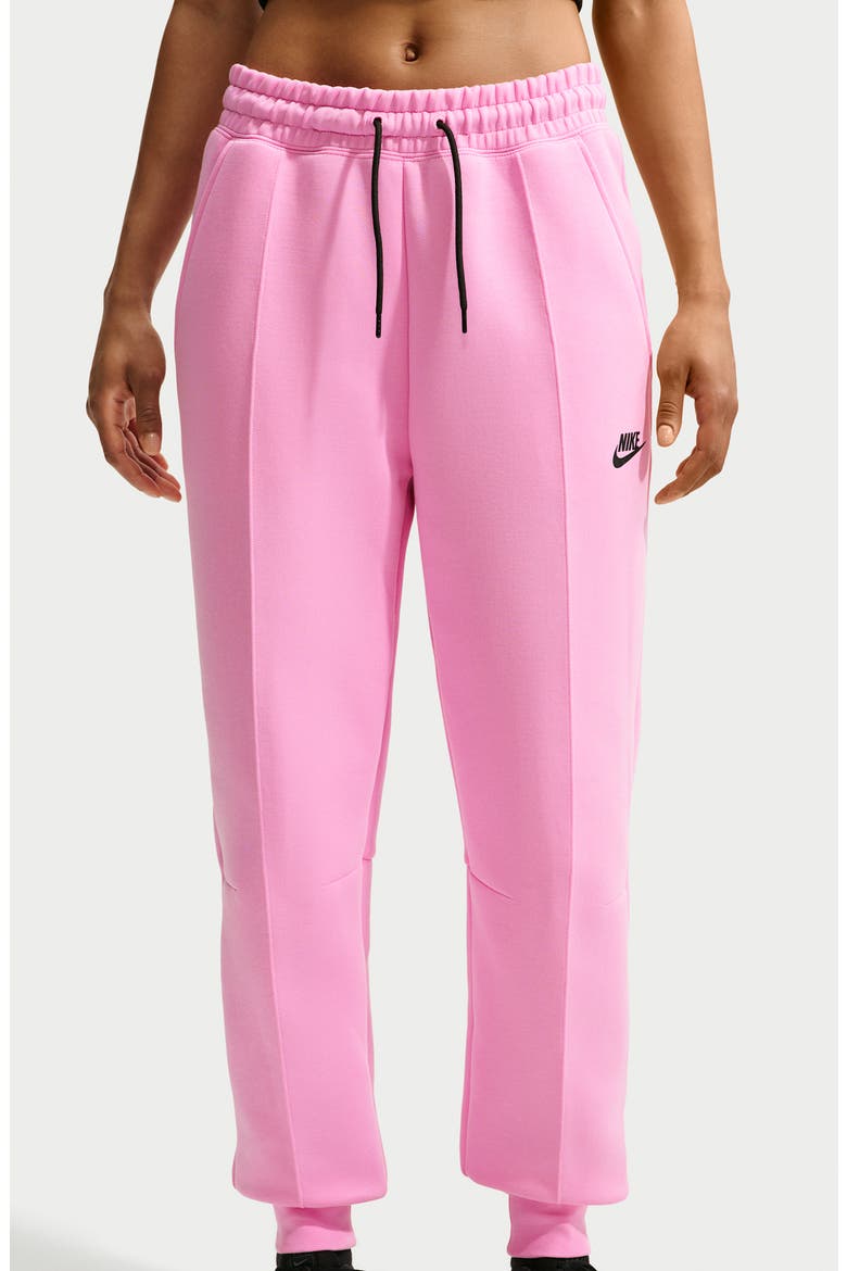 Sportswear Tech Fleece Mid-Rise Joggers, Alternate, color, PINK RISE/ BLACK