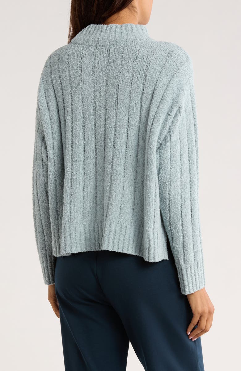 Eileen Fisher Mock Neck Ribbed Sweater, Alternate, color, Frost