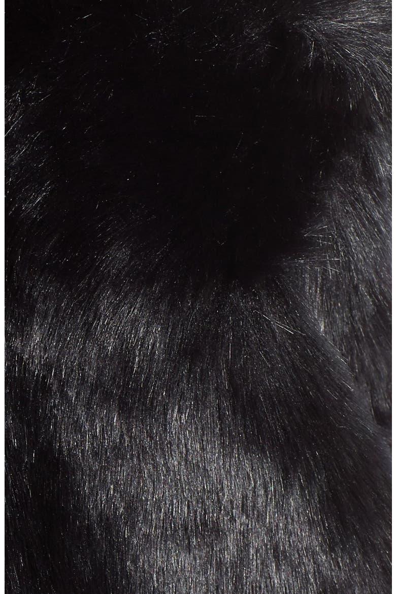 Zip Front Faux Fur Vest, Alternate, color, BLACK