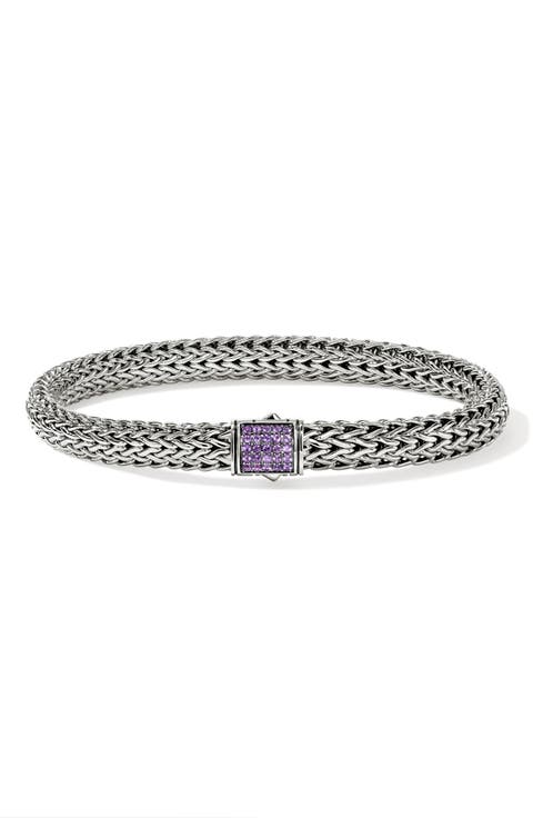 Icon Bracelet, Sterling Silver, Pavé, 6.5mm
