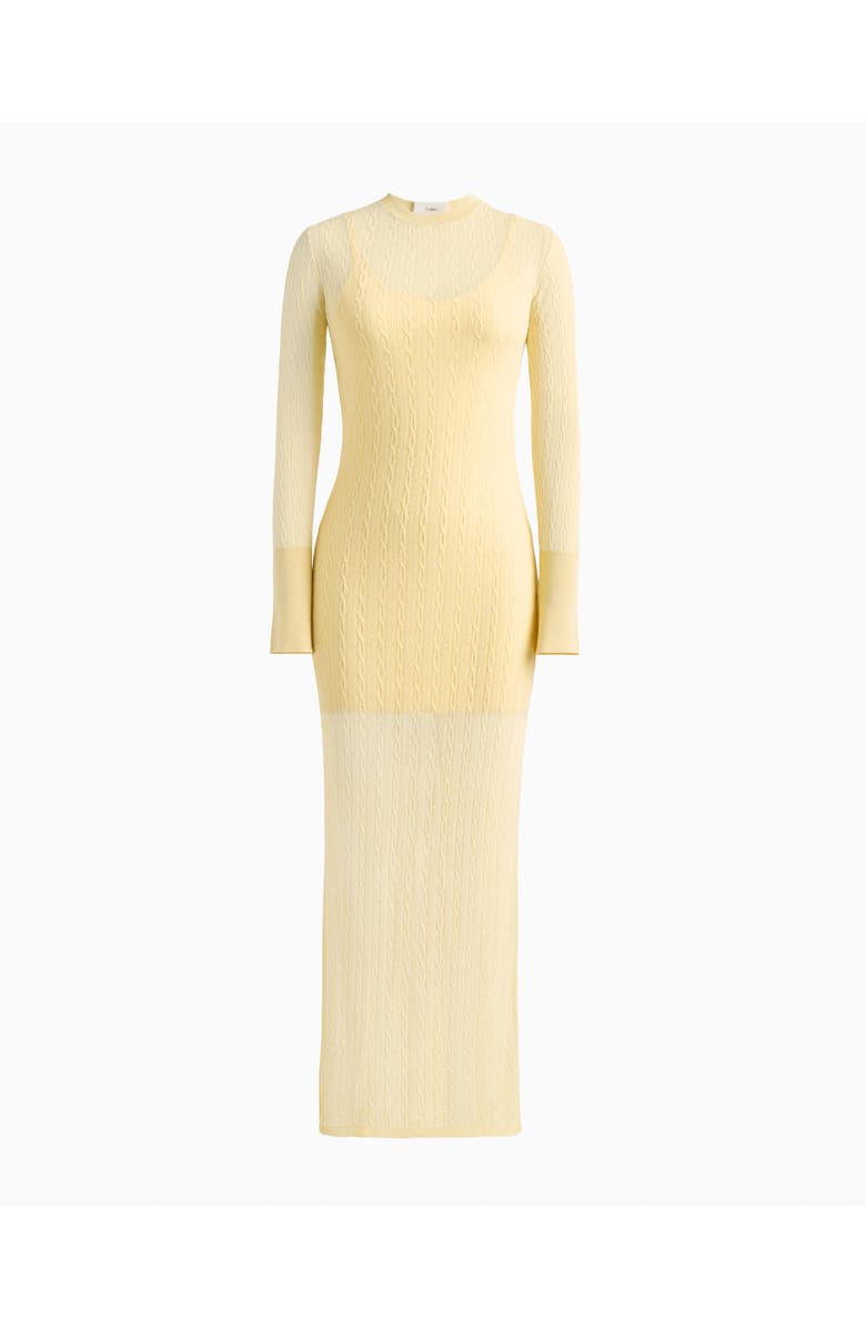 Dodiee Ayla sheer cable dress, Alternate, color, Butter Yellow