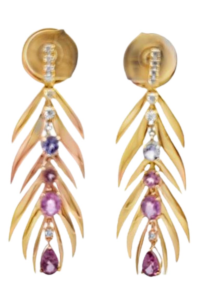 Bahia 18k Gold Gemstone Drop Earrings, Main, color, YELLOW GOLD