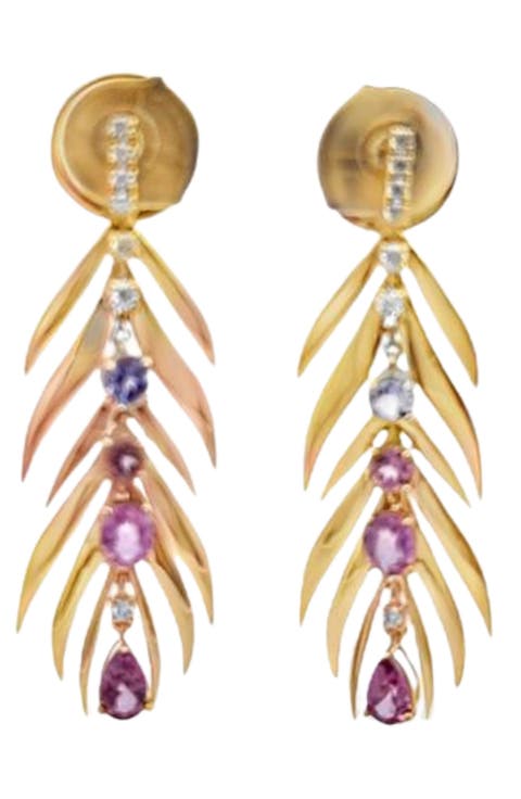 Bahia 18k Gold Gemstone Drop Earrings