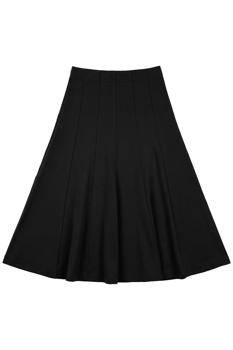 Girls Midi Panelled Rib-Knit Skirt, Alternate, color, Denim